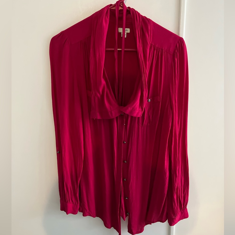 Anthropologie Odille Magenta Blouse